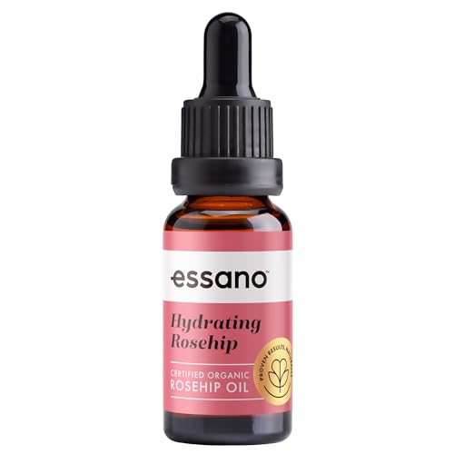 Essano Rosehip Oil for Face Organic Cold Pressed Skin Care  Body Care with Vitamin E Polyphenols Natural Facial  Body Oil to Support Appearance of Fine Lines  Wrinkles Cruelty Free 20ml