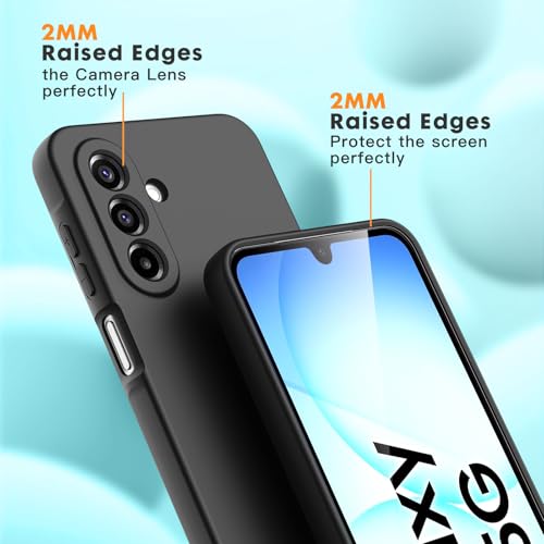 Vansdon for Samsung Galaxy A17 4G/5G Case, Soft TPU Liquid Silicone Phone Case with 2 Screen Protectors, Military-Grade Protection Shockproof Slim Phone Cover-Black - Image 3