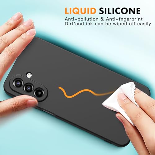 Vansdon for Samsung Galaxy A17 4G/5G Case, Soft TPU Liquid Silicone Phone Case with 2 Screen Protectors, Military-Grade Protection Shockproof Slim Phone Cover-Black - Image 2