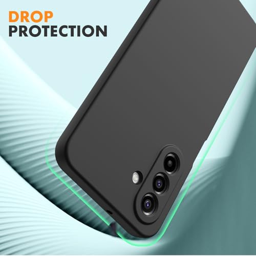Vansdon for Samsung Galaxy A17 4G/5G Case, Soft TPU Liquid Silicone Phone Case with 2 Screen Protectors, Military-Grade Protection Shockproof Slim Phone Cover-Black - Image 5