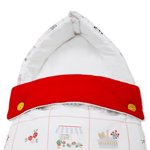 haus & kinder 3 in 1 Baby Sleeping Bag & Carry Nest | Cotton Bedding Set for Infants & New Born Baby | Portable/Travel & Skin Friendly | 0-6 Months (Scarlet) - Image 4