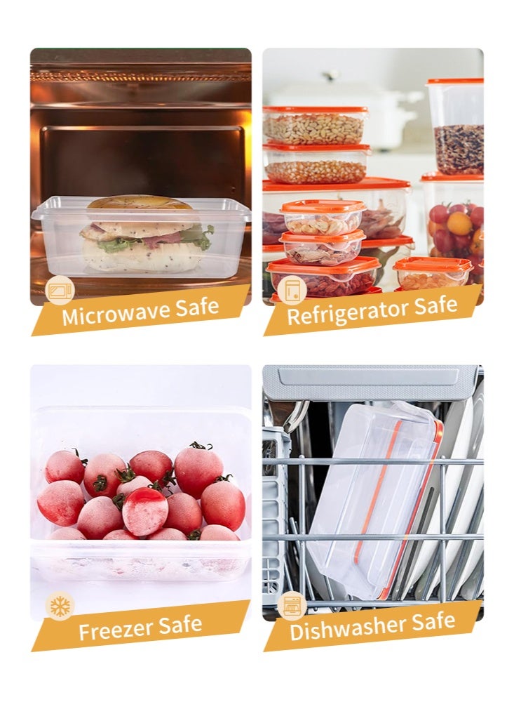 Wolfation لك 17pcs مجموعة حاويات تخزين الأغذية لجميع الأغراض ، مواد PP آمنة للأغذية ، ميكروويف ومجمدة آمنة ، حاويات شفافة مضادة للحفاظ على الطازجة ، أحجام متعددة - Image 3