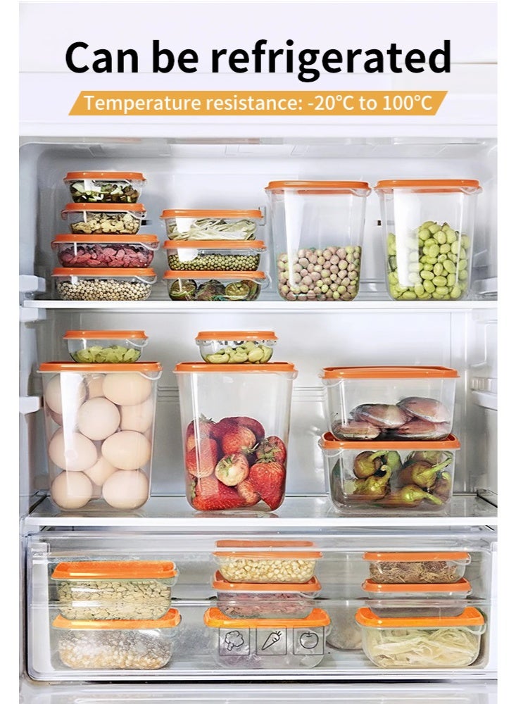 Wolfation لك 17pcs مجموعة حاويات تخزين الأغذية لجميع الأغراض ، مواد PP آمنة للأغذية ، ميكروويف ومجمدة آمنة ، حاويات شفافة مضادة للحفاظ على الطازجة ، أحجام متعددة - Image 5