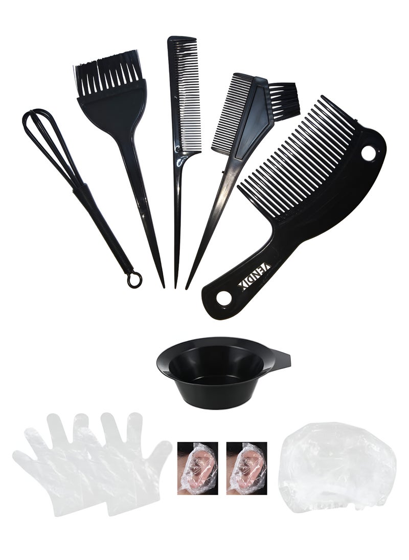VENDIX - Easy-Use Hair Dye Kit - 8pcs Hair Tint Tool Set with Bowls, Brushes, Gloves & Ear Covers - Home & Salon" - Image 1
