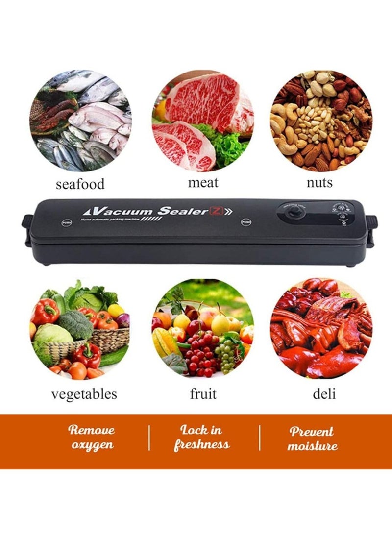 Eworld - Vacuum Sealer Automatic for Food Saver and Storage, Packing Machine with 10 Piece Sealing Bag Starter Kit, LED Indicator Lights, Compact Design - Image 1