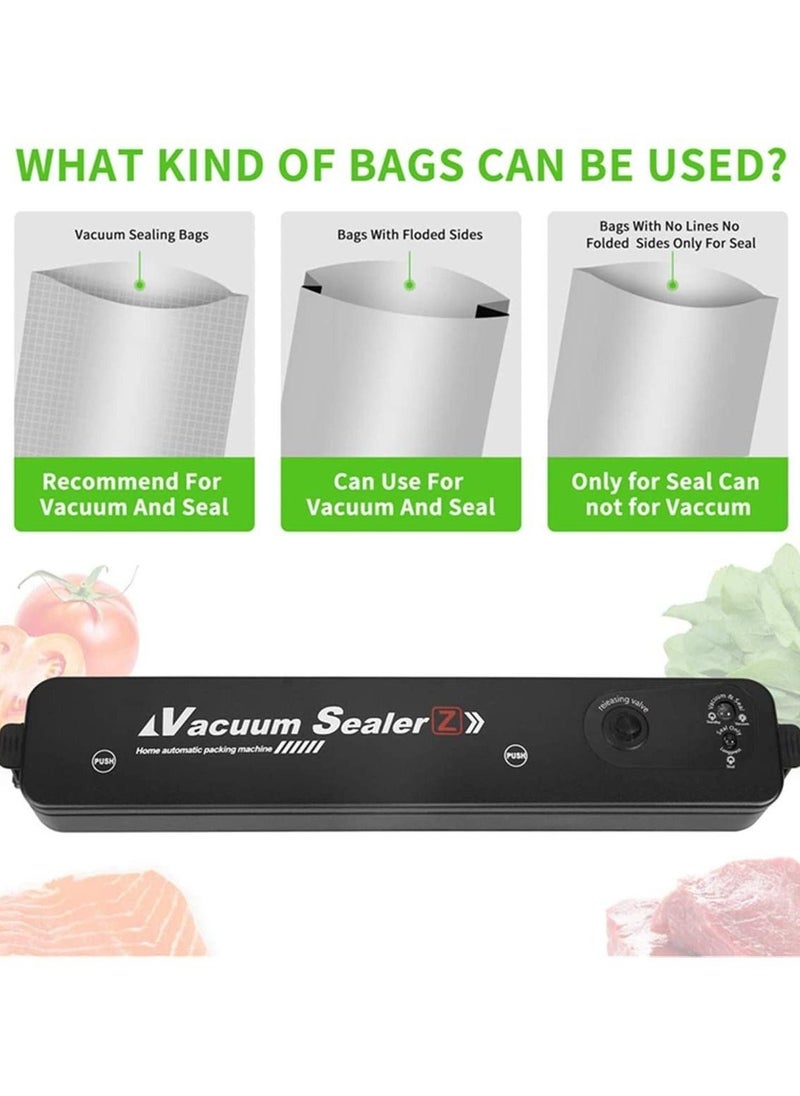 Eworld - Vacuum Sealer Automatic for Food Saver and Storage, Packing Machine with 10 Piece Sealing Bag Starter Kit, LED Indicator Lights, Compact Design - Image 1