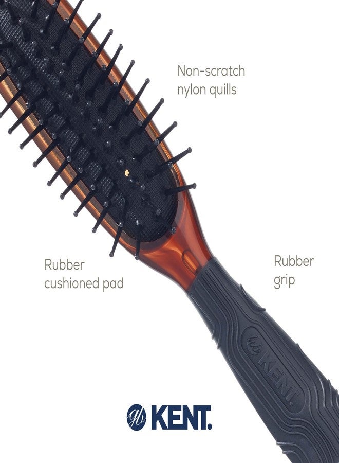 Kent KB Minihog Headhog Detangling Travel Hair Brush, Black Rubber Cushion Detangler Brush and Scalp Brush with Firm Rounded Plastic Bristles for Women Men and Kids Everyday Care, Made in England - Image 5