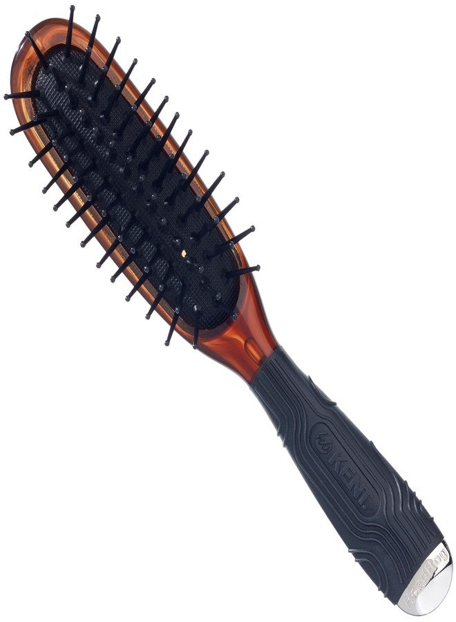 Kent KB Minihog Headhog Detangling Travel Hair Brush, Black Rubber Cushion Detangler Brush and Scalp Brush with Firm Rounded Plastic Bristles for Women Men and Kids Everyday Care, Made in England - Image 1