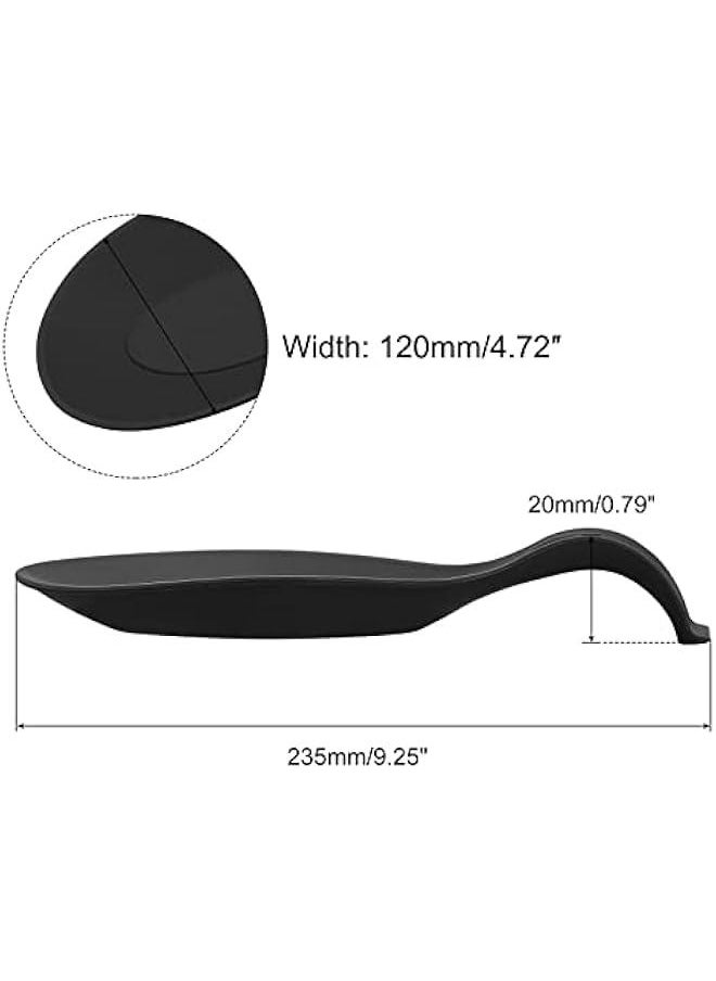 Generic - Silicone Spoon Rest, 9.25 x 4.72 Heat Resistant Kitchen Utensil Holder Spatula Ladle Rest for Counter Stove Top, Black 2Pcs - Image 1