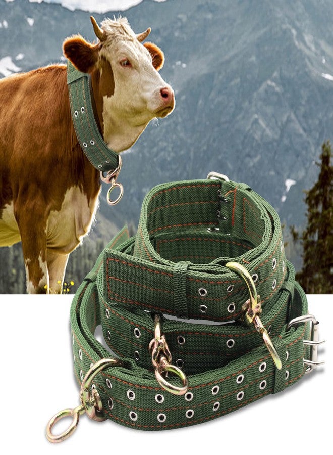Abustle pig Adjustable Cow Collar,56 inch Four-Layer Thickened Canvas Cattle Neck Collar with 2-Rows Metal Buckle,Neck Strap for Cattle,Goat,Horse,Large Dog (Large) - Image 2