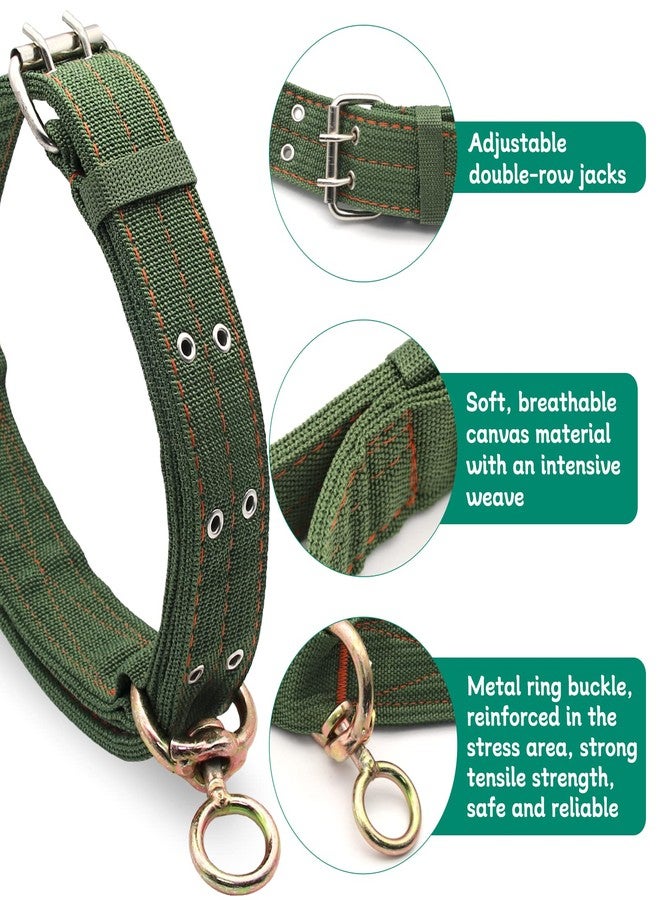 Abustle pig Adjustable Cow Collar,56 inch Four-Layer Thickened Canvas Cattle Neck Collar with 2-Rows Metal Buckle,Neck Strap for Cattle,Goat,Horse,Large Dog (Large) - Image 3