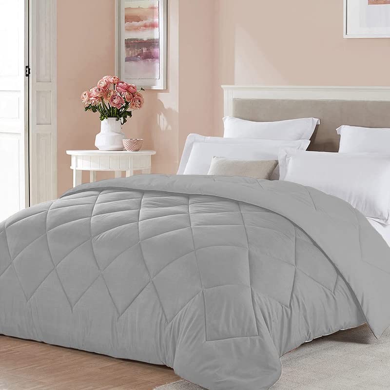 Jaipur Linen Jaipur Linen Soft Microfiber Filling 500GSM Heavy ComforterDuvet for Heavy Winter Size Single 152X228cm 60x90 inch ColorGrey 