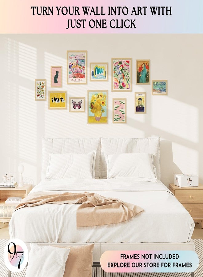 97 Decor 97 ديكور منزلي ملون ومتنوع - ملصقات فنية ملونة، لوحات لفنانين مشهورين، مطبوعات فنية جدارية ملونة، ديكور جداري فريد من نوعه لغرفة نوم فتاة مراهقة (8x10 بدون إطار) - Image 3