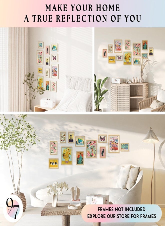 97 Decor 97 ديكور منزلي ملون ومتنوع - ملصقات فنية ملونة، لوحات لفنانين مشهورين، مطبوعات فنية جدارية ملونة، ديكور جداري فريد من نوعه لغرفة نوم فتاة مراهقة (8x10 بدون إطار) - Image 4