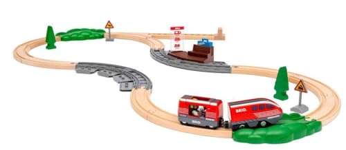 BRIO World 36102 Pull Back Train Set Toy Train Set for Kids Aged 3 Years Up - Image 1