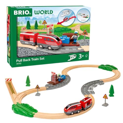 BRIO World 36102 Pull Back Train Set Toy Train Set for Kids Aged 3 Years Up - Image 5