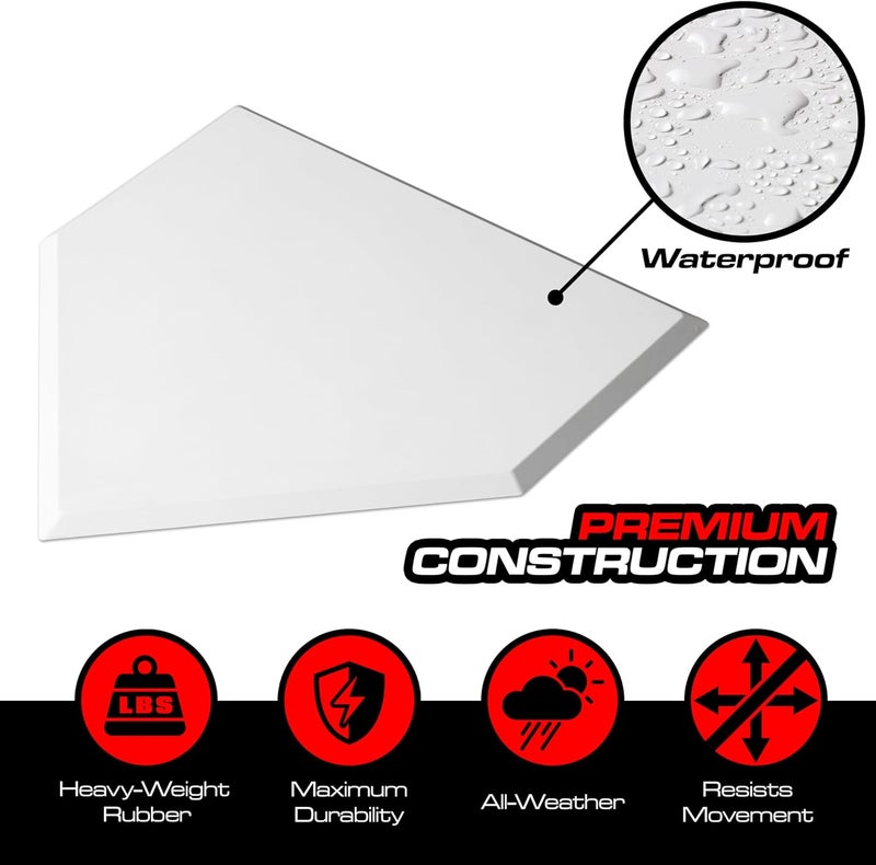 GoSports GoSports Baseball  Softball Home Plate  HeavyDuty Rubber Throw Down Base with Waffle Bottom - Image 5
