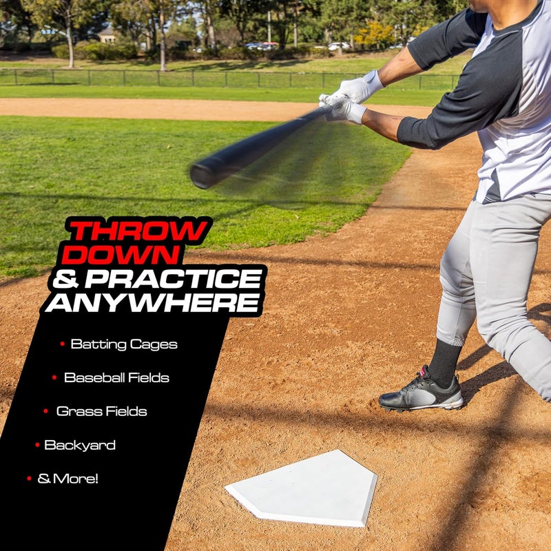 GoSports GoSports Baseball  Softball Home Plate  HeavyDuty Rubber Throw Down Base with Waffle Bottom - Image 3