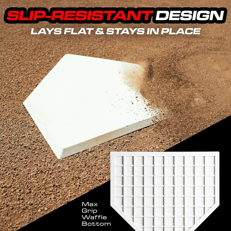 GoSports GoSports Baseball  Softball Home Plate  HeavyDuty Rubber Throw Down Base with Waffle Bottom - Image 4