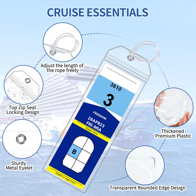 SEAVILIA 8 Pack Cruise Luggage Tag Holder, Cruise Essentials 2026 for NCL, Princess, Carnival, Royal Caribbean and Celebrity Cruise Luggage Tags for Travel Essentials by SEAVILIA - Image 5
