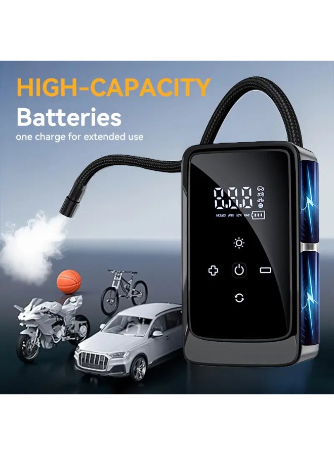 KADRAMA Tire Inflator Portable Air Compressor, 140PSI Smart Air Pump for Tires, Portable Tire Inflator for with Pressure Gauge, Air Compressor for Cars, Bike, Motorcycle, Ball - Image 2