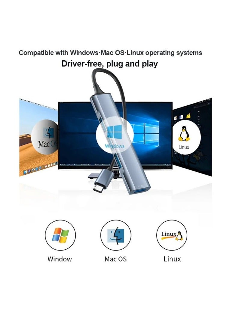 Yesido HB17 4 in 1 USB-C / Type-C Multifunctional Docking Station HUB Adapter - Image 5