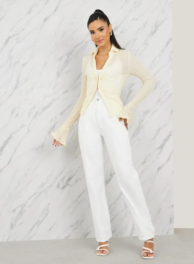 Styli High Rise Straight Fit Ankle Length Jeans