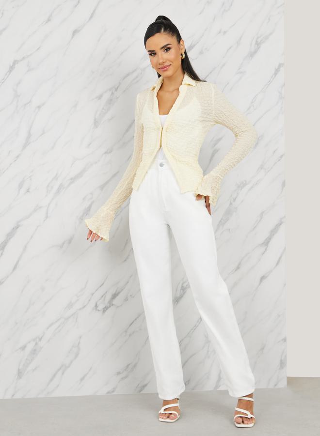 Styli High Rise Straight Fit Ankle Length Jeans - Image 2