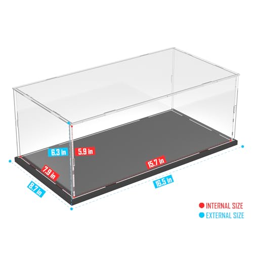 Choowin Acrylic Display Case for Lego Porsche 911 10295 for Lego Camaro 10304 10337 42176 for Lego Car Display Thickened Clear Acrylic Display Cases for Collectibles Assemble DustproofBlack Base - Image 5