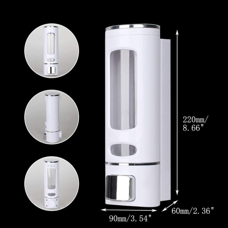 BATHONIX موزع صابون كبسولة بيضاء BATHONIX بلاستيك ABS سعة 400 مل (عبوة 1) - Image 2