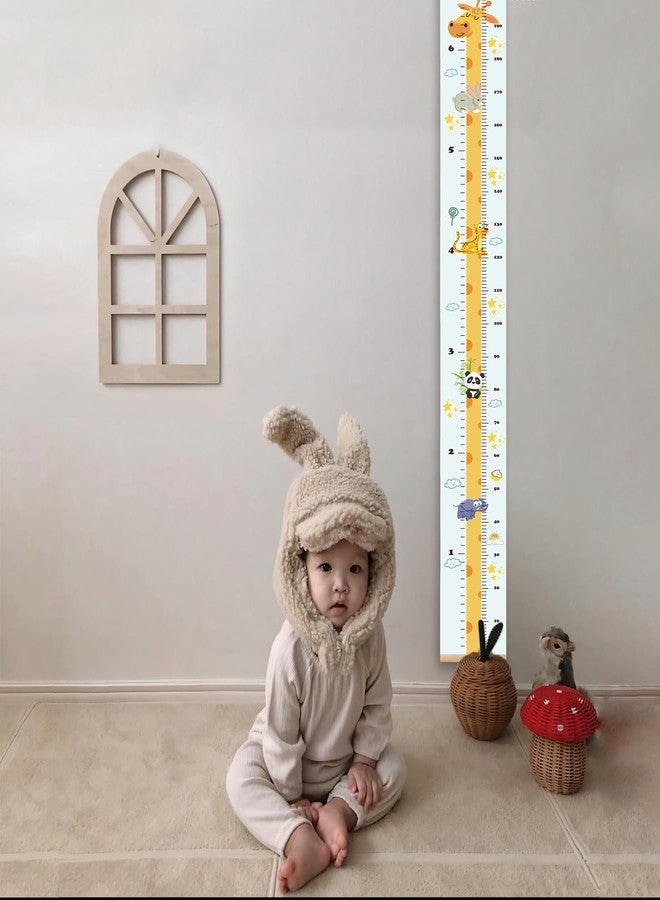 MinoMia Kids Growth Chart, Wood Frame Fabric Canvas Height Measurement Ruler from Baby to Adult for Child's Room Decoration 7.9 x 79in (7.9 x 79in, Giraffe) - Image 4