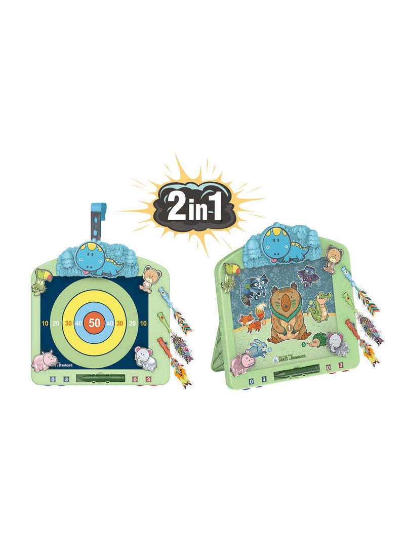 2 in 1 Darts & Drawboard - Shoot Game Series - Sport Series for Kids Ages 3 and Up
