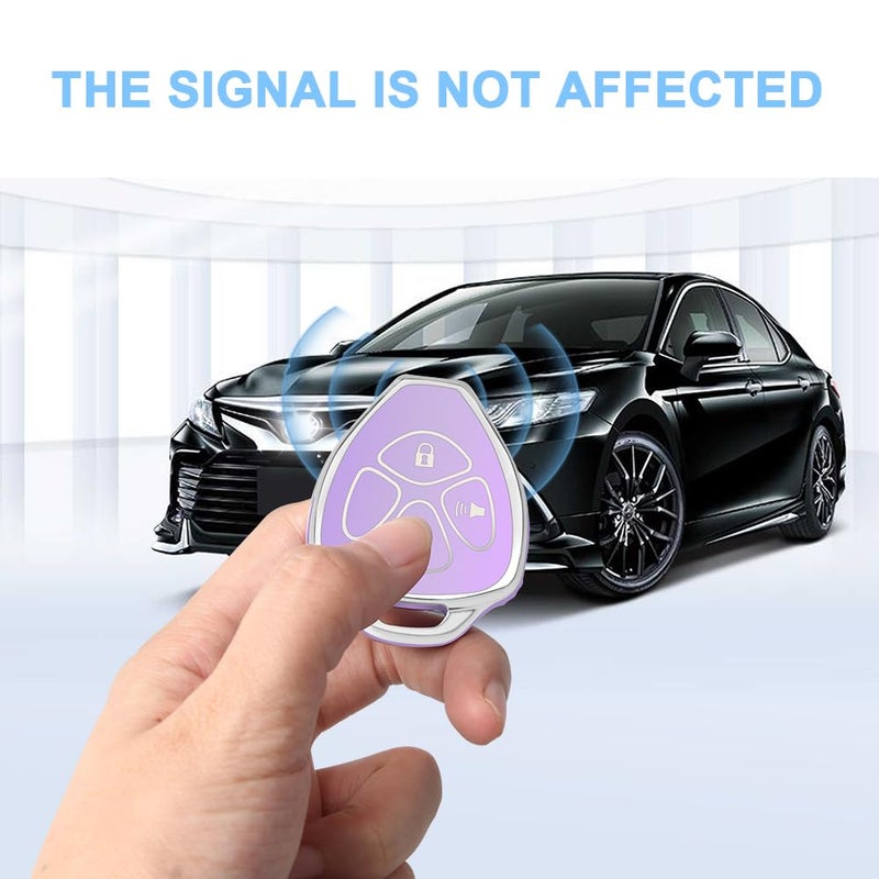 QBUC for Toyota Key Fob Cover with Keychain,Car Key Case for 2006-2018 Toyota 4Runner Corolla Matrix RAV4 Venza Yaris, Scion iQ tC xB xD 3 Buttons Smart Remote Control (Purple, 3 Buttons) - Image 4