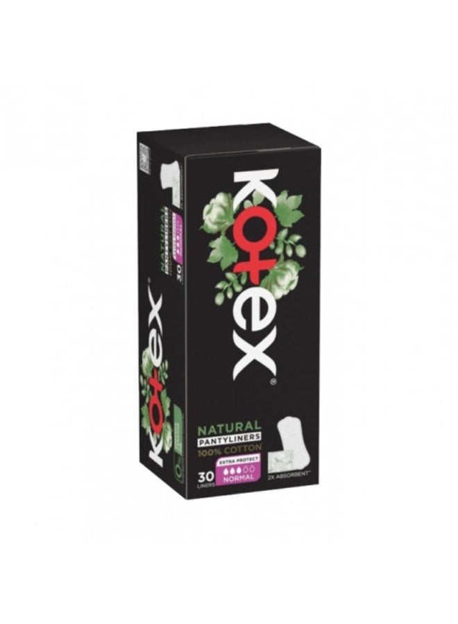 Kotex "Kotex Natural Cotton Daily Panty Liners – 30 Pieces"