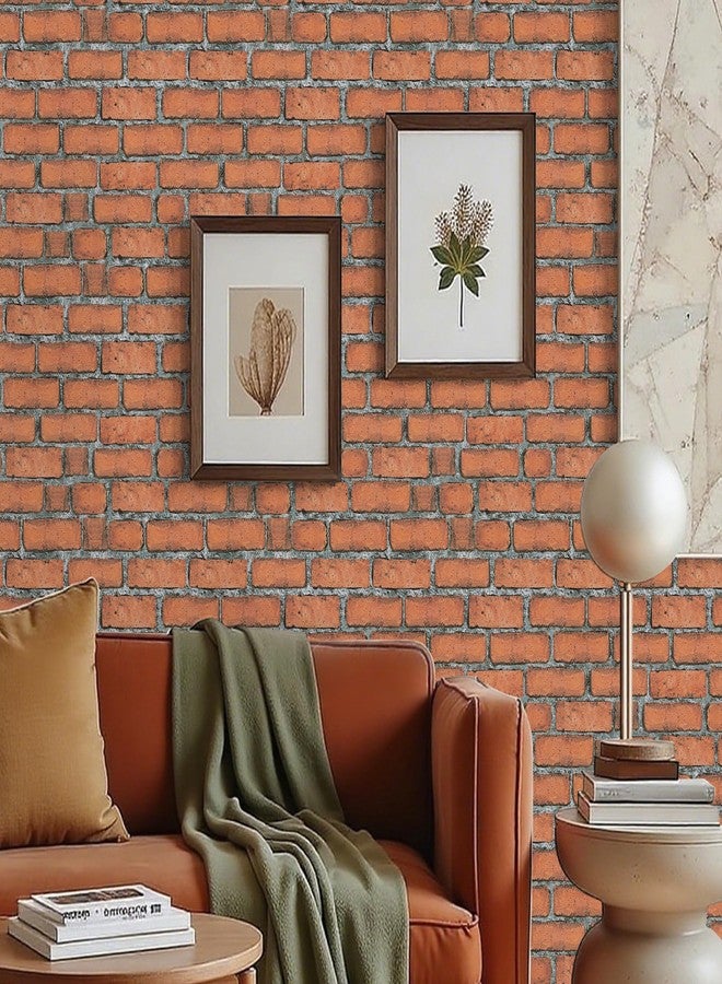 TANONE Brick Wallpaper Peel and Stick 17.5" X 118.1" Self-Adhesive Wallpaper Faux Red Brick Contact Paper-Waterproof and Removable Vinyl Wall Paper for Bedroom Fireplace Kitchen Home Decoration - Image 5