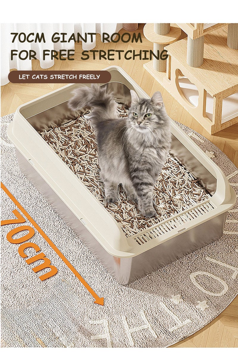 Kidle Large Stainless Steel Cat Litter Box Easy Cleaning Kitty Litter Box Cat Litter Tray for Big and Multiple Cats - Image 5
