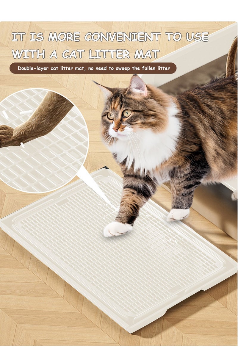 Kidle Large Stainless Steel Cat Litter Box Easy Cleaning Kitty Litter Box Cat Litter Tray for Big and Multiple Cats - Image 2