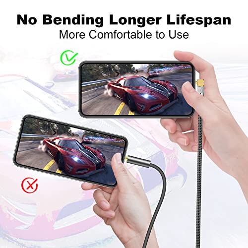 EMK Right Angle Aux Cord, 90 Degree 3.5mm Audio Cable Stereo Male to Male Aux Cable for Laptop, Tablets, MP3 Players,Car/Home Aux Stereo, Speaker or More (3.5mm TRS 90 Degree Aux Cable, 3 Feet/1M) - Image 5