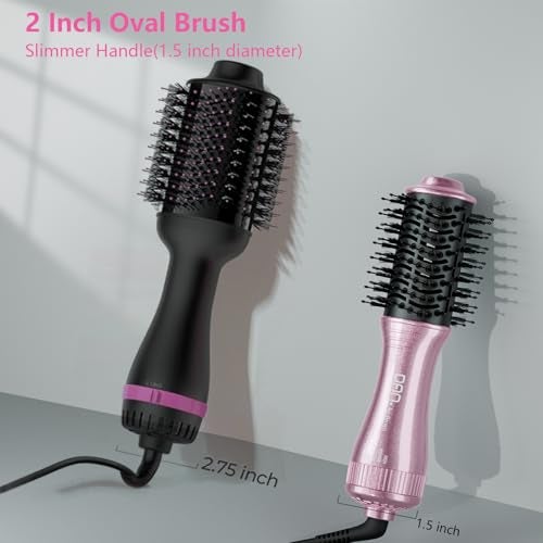DAN Technology DAN Dual Voltage Hair Dryer Brush,2 inch Blow Dryer Brush,110V-120V/220V-240V Automatic Dual Voltage,smallBrush Hair dryers with Multifunctional Conversion Plug,for European and Travel Use - Image 4