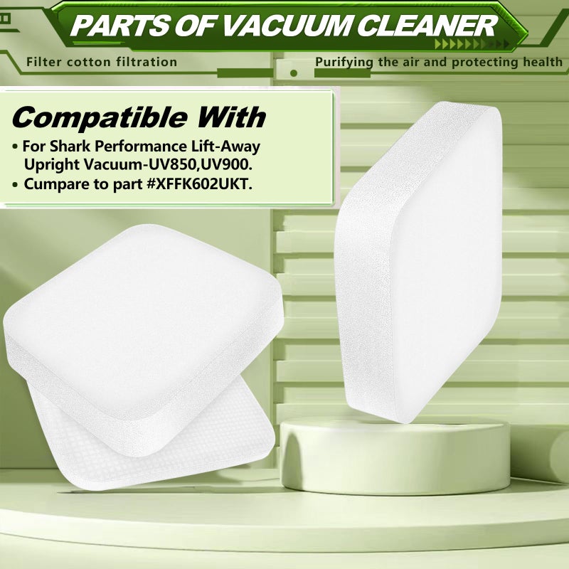 Syxtidy Filters Replacement for Shark Performance Lift Away UV850 UV900 DuoClean Upright Vacuum,4 Foam & Felt Filters Kit, Compare to Part #XFFK602UKT - Image 3