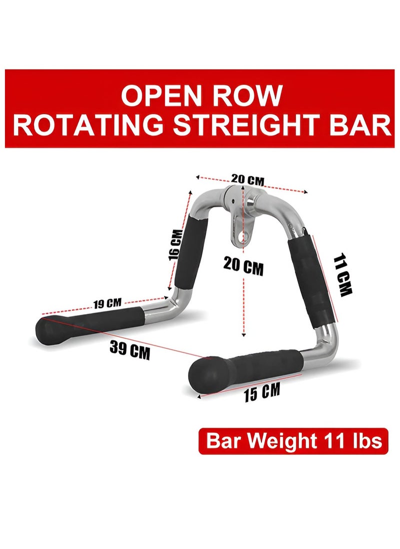 Generic - PUMP-KING Multi Exercise Bar Cable Attachment Lat pull-down Bar Cable Machine Attachments Tricep Press Down Bar Revolving Straight Curl Pulldown Bar with Rotating & Rubber Handle Grips - Image 1