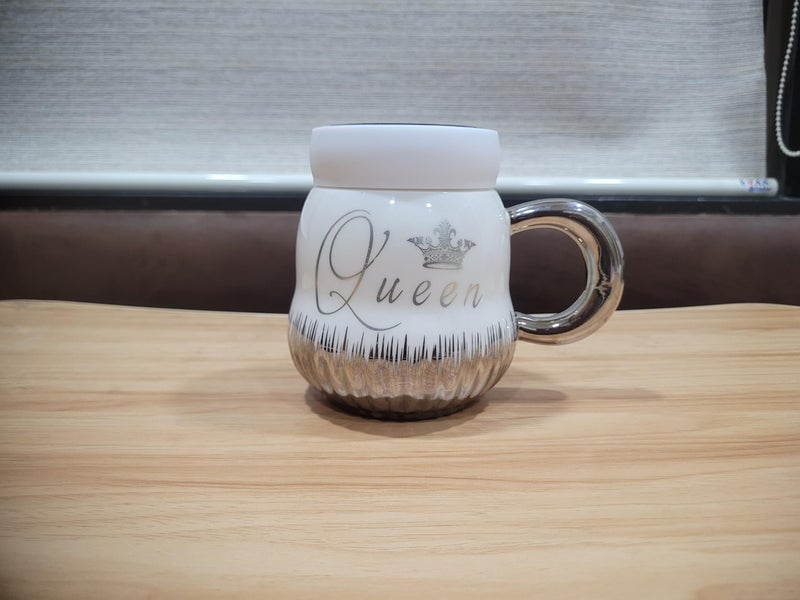 KRESHU Queen Ceramic Coffee Mug with Lid | Luxury Marble Finish Cup for Women, Wife, Girlfriend | Anniversary, Wedding, Birthday Gift for Her | Couple Mug for Tea & Coffee Lovers (350ml) - Image 4