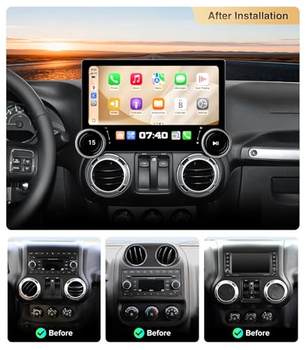 AINAVITO 11.5" Dual Knob Android 13 Car Stereo for Jeep Wrangler JK (2007-2018) Dodge Ram 1500 (2009-2012) - 4G+64G Radio Upgrade with Wireless CarPlay Android Auto, QLED Touch Screen - Image 3