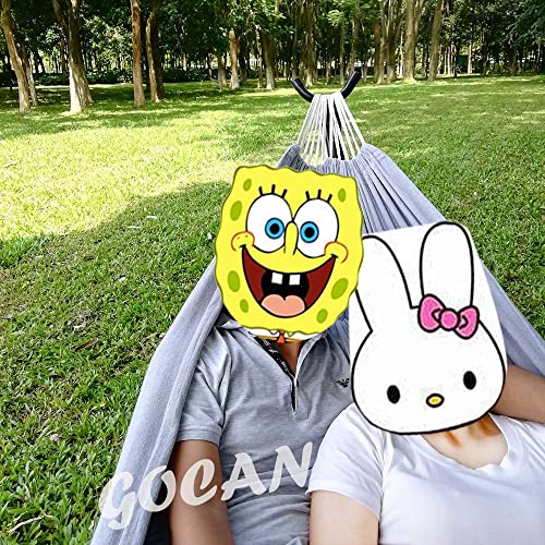 GOCAN Brazilian Double Hammock 2 Person Extra Large 330X150cm Load Capacity 600Pound Canvas Cotton Hammock for Patio Porch Garden Backyard Lounging Outdoor and Indoor XXL(Grey) - Image 2