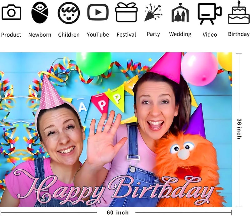 BNFUO Rachel Backdrop Birthday Decorations, Rachel Birthday Banner Backdrop for Kids Birthday Party Supplies (5x3ft) - Image 2