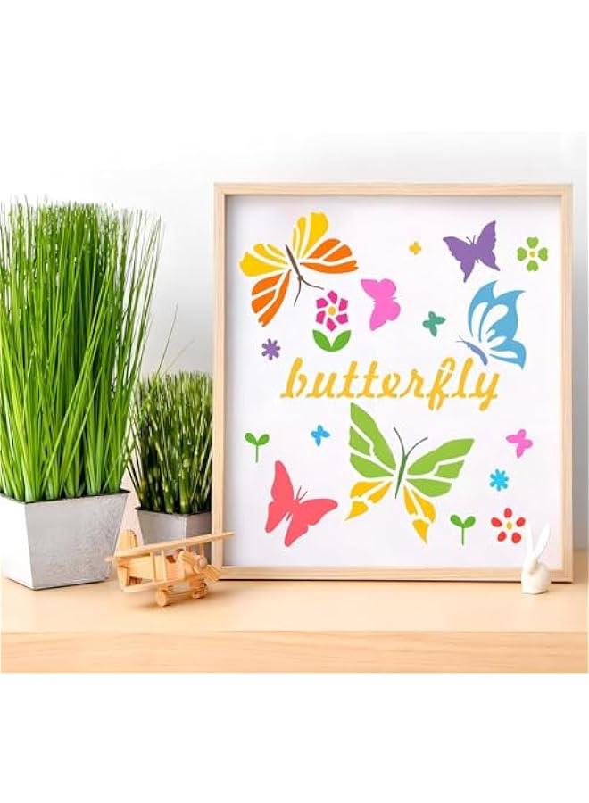 Arabest 25 Pieces erfly Stencils Spring Templates Reusable Plastic Craft Stencils erfly Painting Themed Templet Drawing Templates for Paint Craft DIY Nature Home Decor Wood Sign(5.9 x 5.9 Inch)  - Image 2