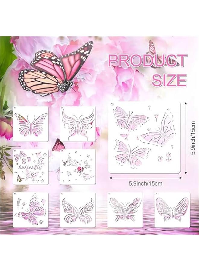 Arabest 25 Pieces erfly Stencils Spring Templates Reusable Plastic Craft Stencils erfly Painting Themed Templet Drawing Templates for Paint Craft DIY Nature Home Decor Wood Sign(5.9 x 5.9 Inch)  - Image 3