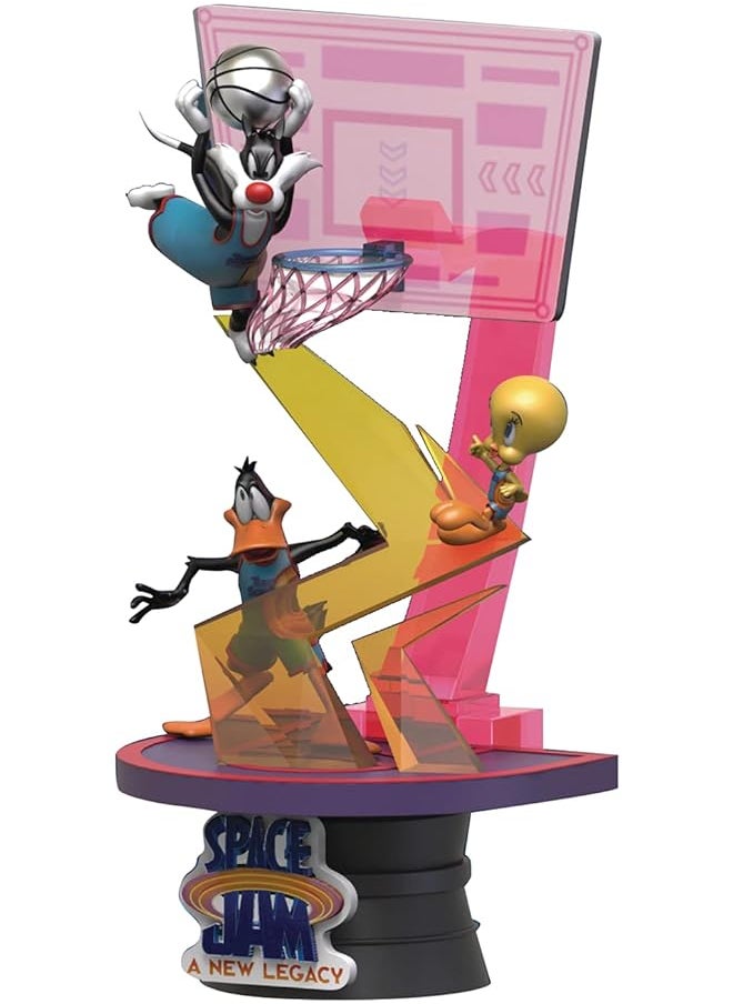 BEAST KINGDOM - Space Jam: A New Legacy: Sylvester Tweety Bird & Daffy Duck Ds071 Dstage Statuemulticolor6 Inches - Image 1