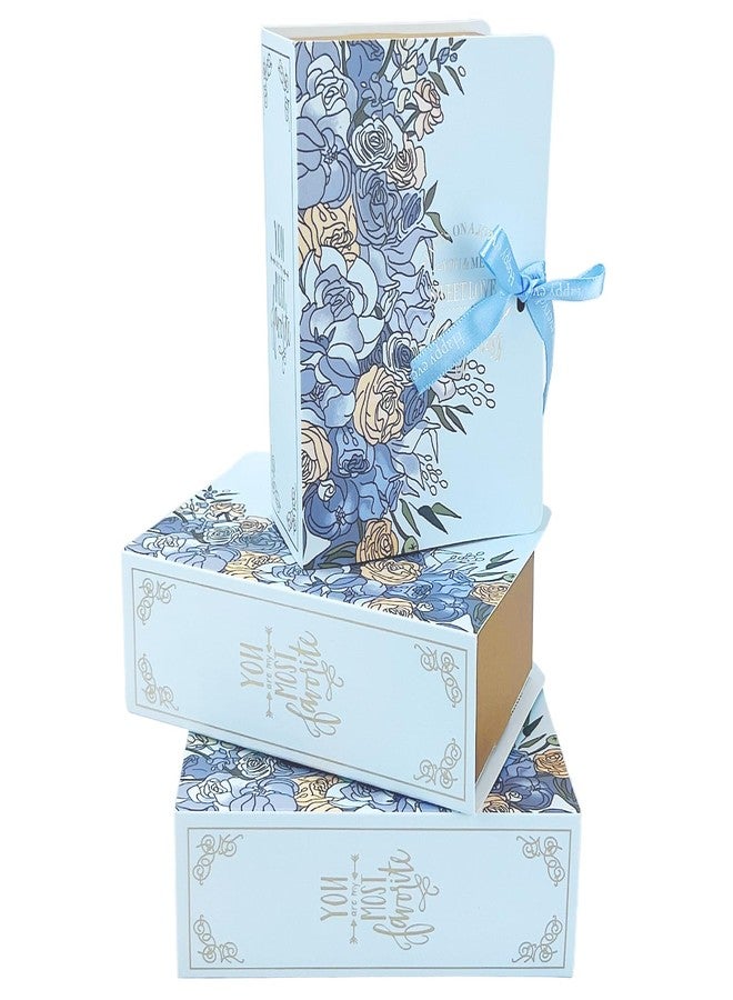 Topoloar 20 Pack Small Candy Party Favor Box Bulk,Light blue Cute Mini Party Favor Gift Box with Ribbon for Baby Shower, Birthdays, Weddings Bridesmaid Shower 4.72 * 3.14 inches - Image 1