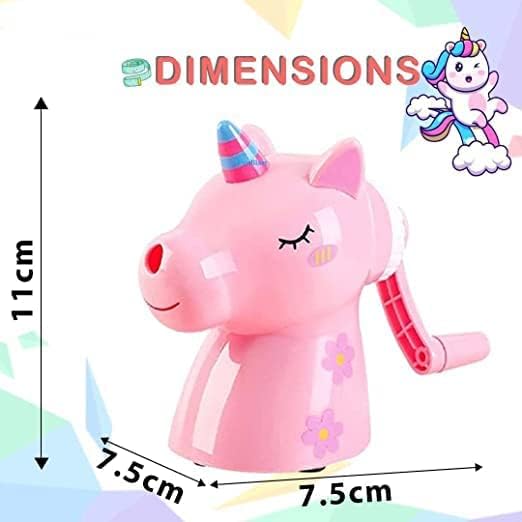 MKY Unicorn Pencil Sharpener Handheld Space Theme Boys Girls Trendy Stationery Table Pencil Sharpener Hand Driver Roller Mechanical Color for Kids (Pack of 1, Multicolor) - Image 3